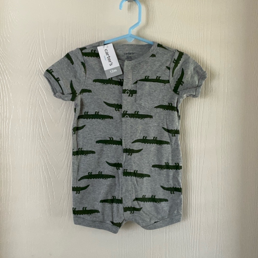 $6.00 Final Price-4-Carter's Romper With Alligator Pattern